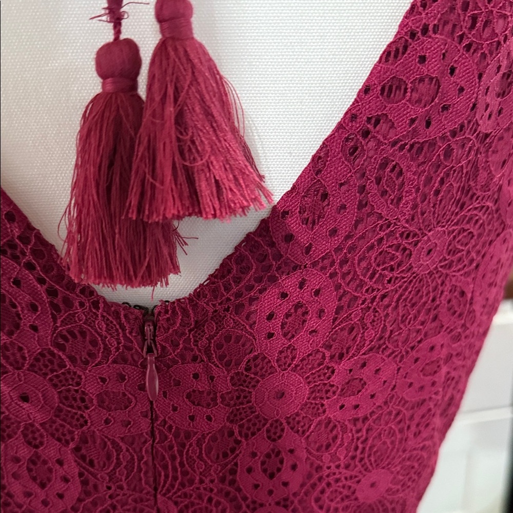 Sundance burgundy Lace Maxi Dress size M NWT maxi - Picture 7 of 14